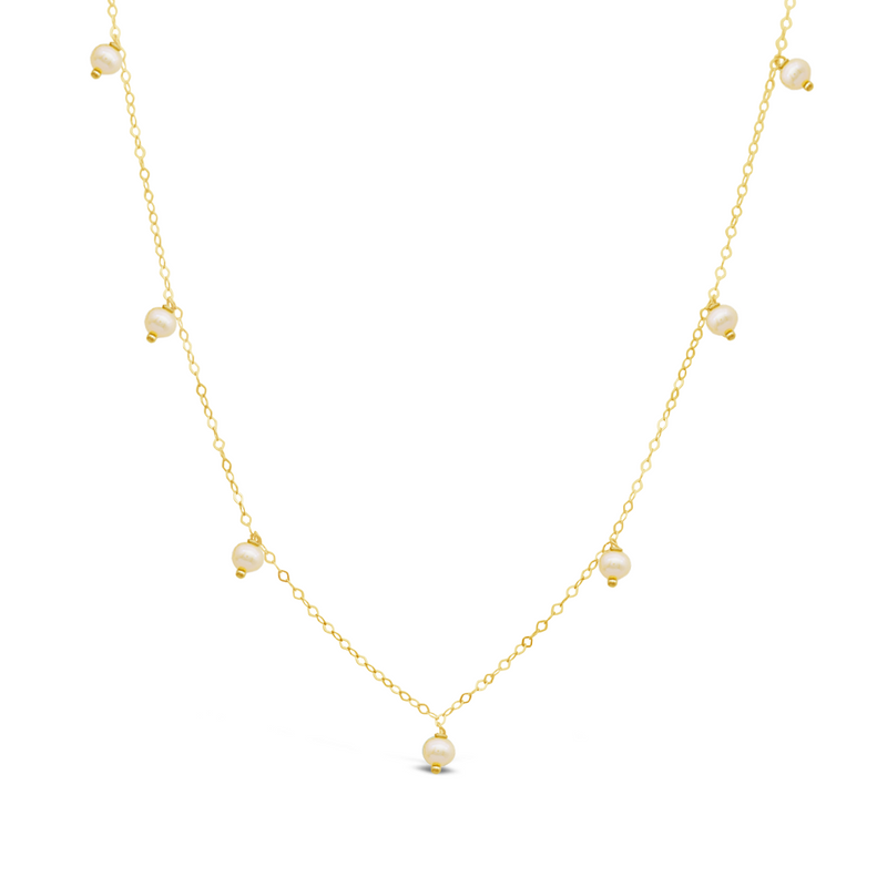 DROPPING PEARLS GOLD NECKLACE