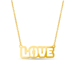 ENGRAVED LOVE WORD GOLD NECKLACE