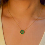 EVIL EYE ON COLOURED SHELL GOLD NECKLACE