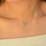 COLOURED SHELL STAR GOLD NECKLACE