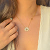HEART ON MOTHER OF PEARL GOLD NECKLACE