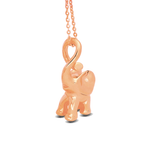 3D SHINNY PLAIN ELEPHANT GOLD NECKLACE