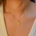 DOUBLE FACED DEER AND BEE SHAPED GOLD NECKLACE