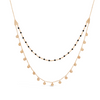 DOUBLE LINED BEADS AND CIRCLES GOLD NECKLACE