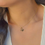 HALF SOLID BUTTERFLY GOLD NECKLACE
