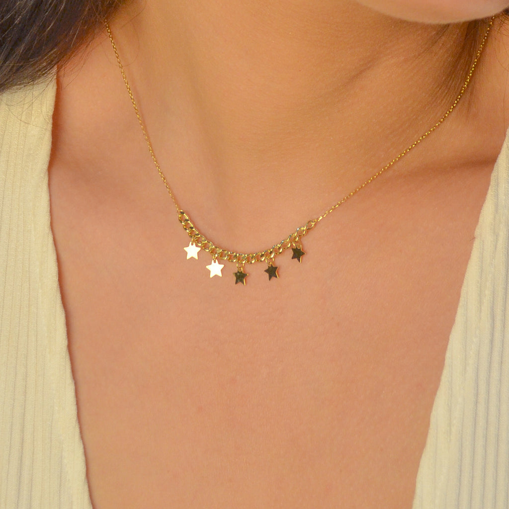 STARS ON GOURMET GOLD NECKLACE