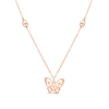 CZ ENGRAVED BUTTERFLY GOLD NECKLACE