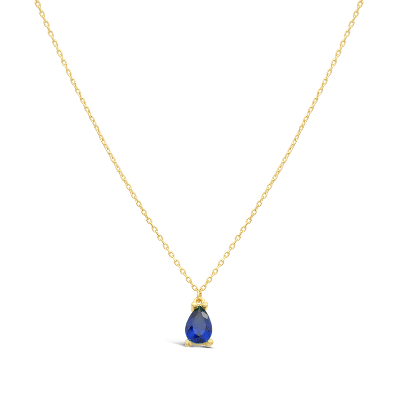 COLOURED PEAR STONE GOLD NECKLACE