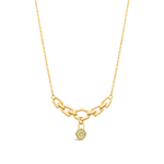 OCTAGON LOCK CHAINED GOLD NECKLACE