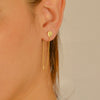 CIRCLE LOOP WITH STUD GOLD EARRING