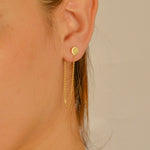 CIRCLE LOOP WITH STUD GOLD EARRING