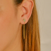 PEAR LOOP WITH STUD GOLD EARRING