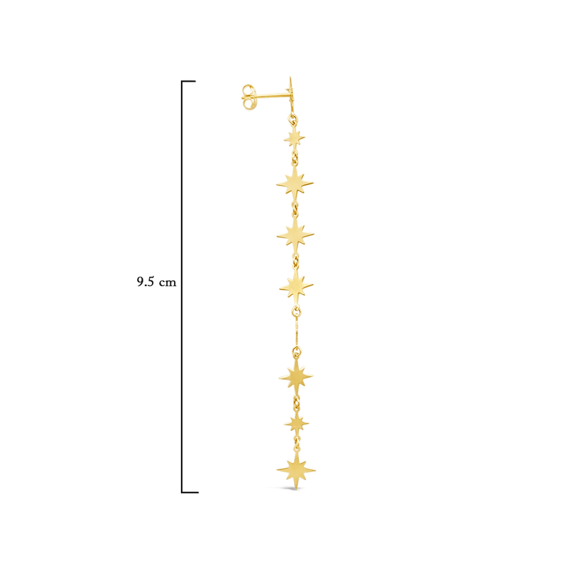 LINE OF EIGHT POINTED RECTILINEAR GOLD PIERCING