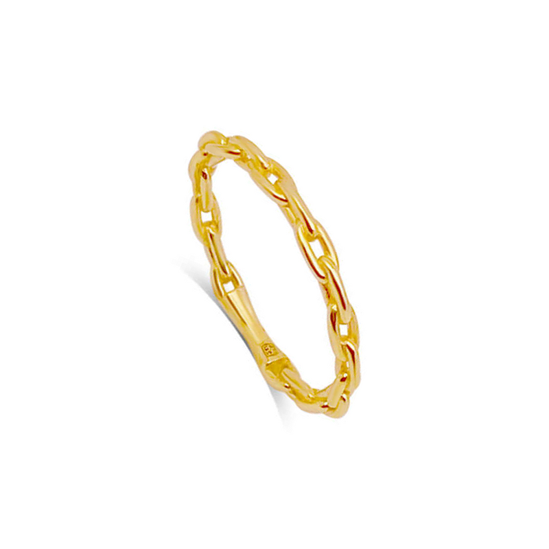 CLIP CHAIN SHAPED GOLD BAND