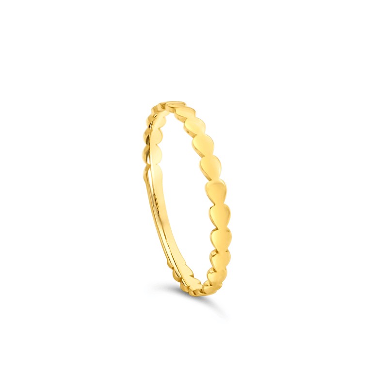 BAND OF SOLID PEARS GOLD RING