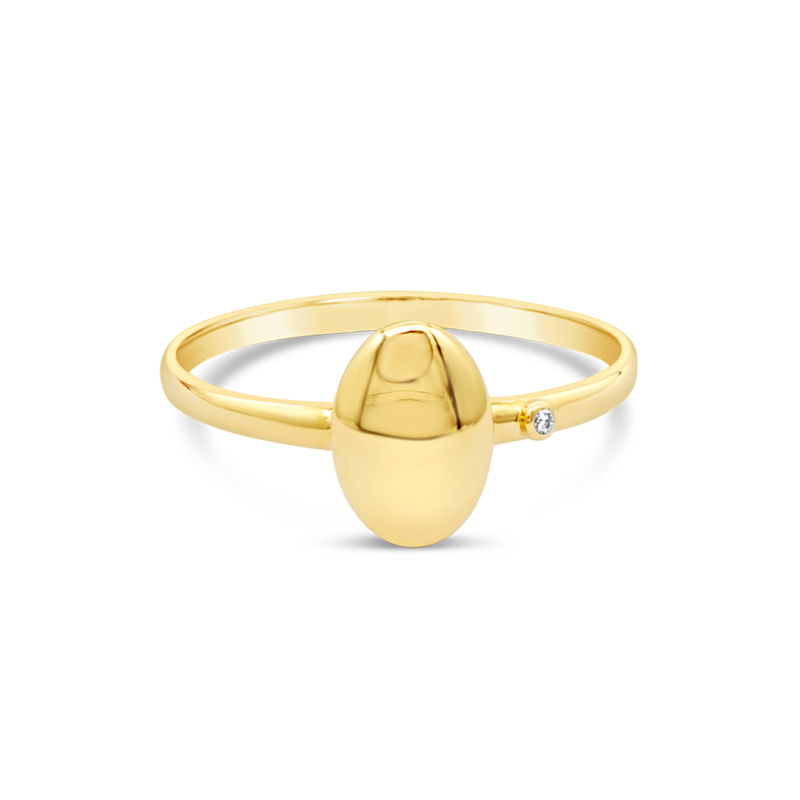 BLOWNED OVAL SHAPED DIAMOND RING