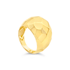 SHINNY HUGE ROUND CRACKED GOLD RING
