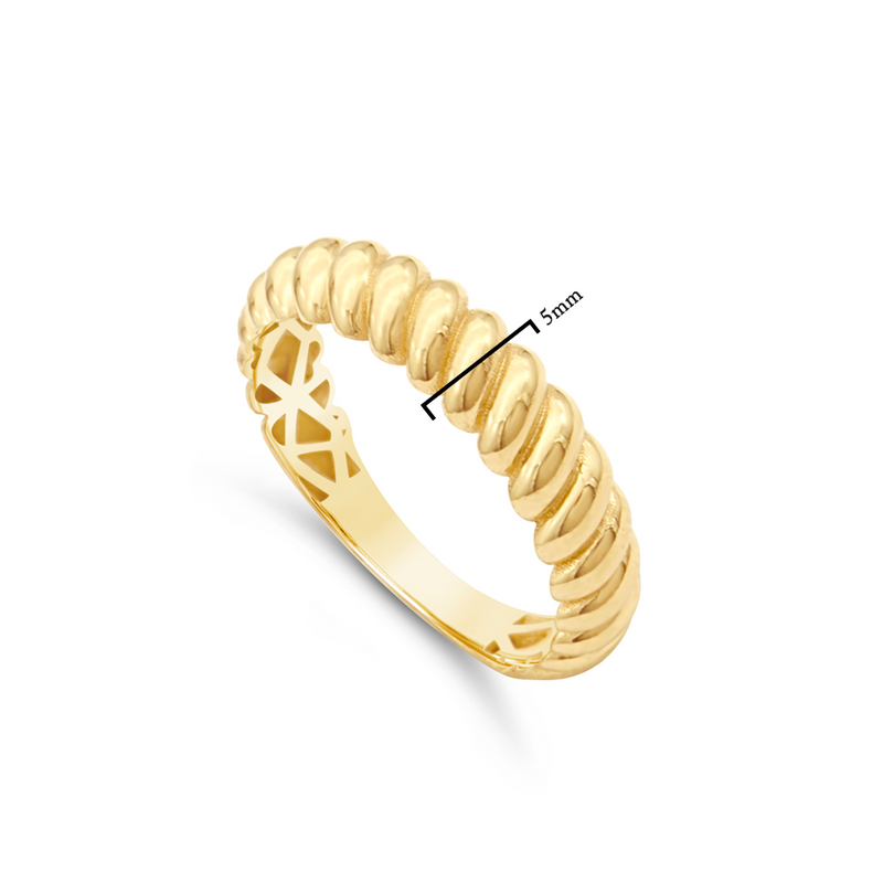 SHINNY THICK TWISTED GOLD BAND