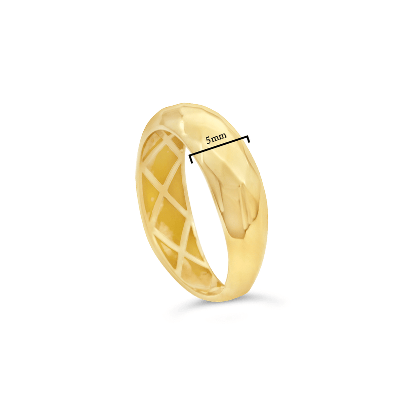 SHINNY CRACKED GOLD RING