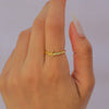 SHINNY CROSS GOLD RING