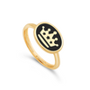 OVAL SHAPED WITH CROWN GOLD RING