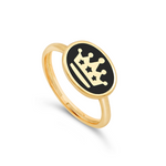 OVAL SHAPED WITH CROWN GOLD RING