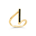 CZ TWISTED LINE GOLD RING