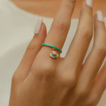 TERQUOISE BAND WITH EYE GOLD RING