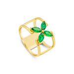 COLOURED STONE BUTTERFLY GOLD RING
