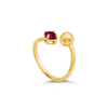 ROUND STONE IN SHINNY WRAP GOLD RING