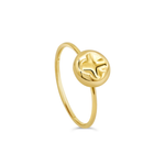 SHINNY CRACKED CIRCLE  GOLD RING