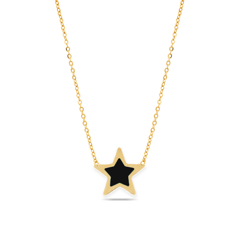 COLOURED SHELL STAR GOLD NECKLACE